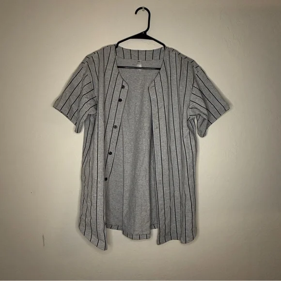 American Apparel Pinstripe Baseball Jersey - Picture 2 of 4